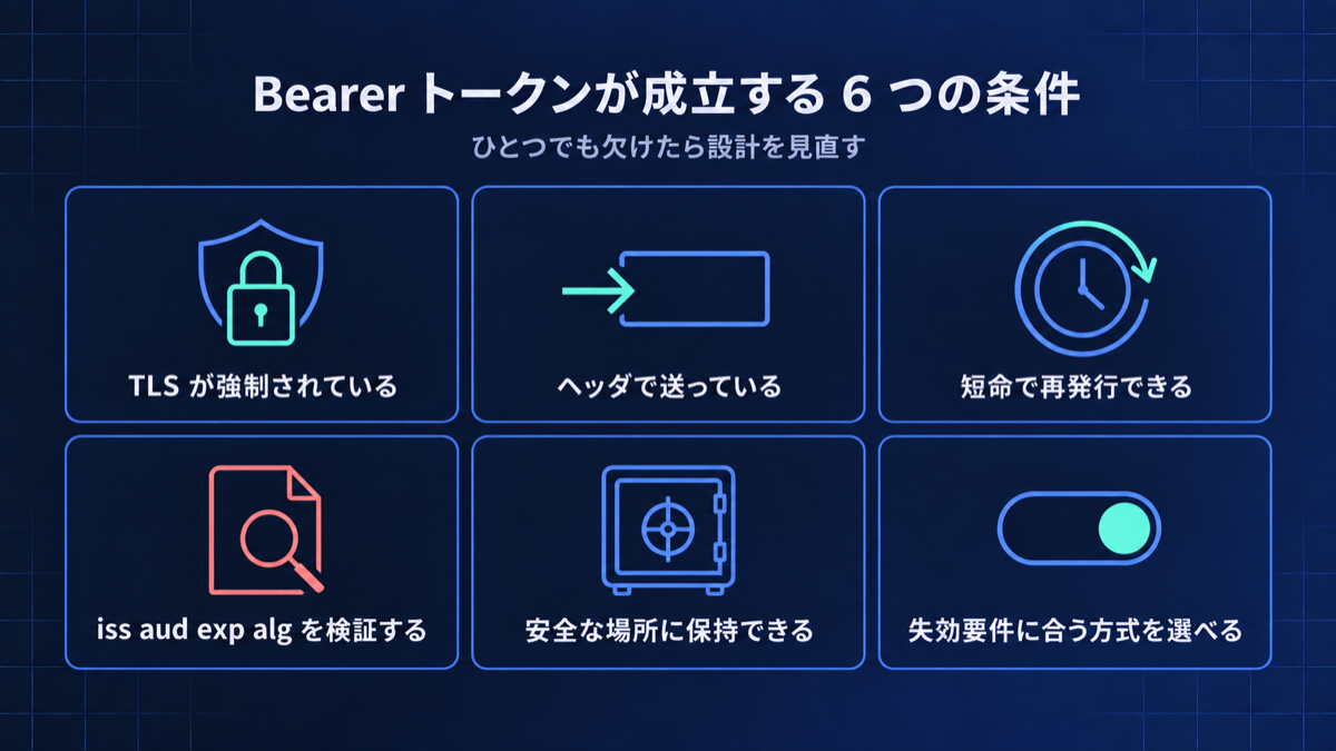 Bearer トークンが成立する 6 つの条件